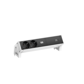 902.934 Bachmann DESK2 2xCEE7/3 1xUSB C 60W Charger 0,2m GST18 RAL9010 Produktbild front M