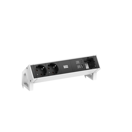 902.935 Bachmann DESK2 2xCEE7/3 1xUSB A&C 22W 1xCM 0,2m GST18 RAL9010 Produktbild