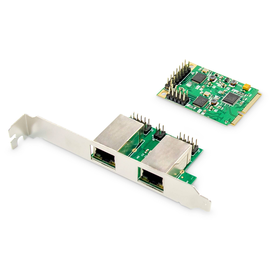 DN-10134 Digitus 2 port Gigabit Ethernet mini PCI Express Card single lane, low Produktbild