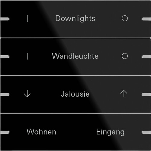 503405 Gira Wippenset 4f indiv. Tastsens.4 TS4 G Schwarz Produktbild Front View L