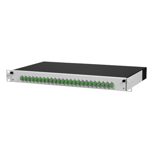 1502607624-E Metz LWL Patchpanel 24xLC-Duplex OS2 APC ausziehbar 19Zoll Produktbild