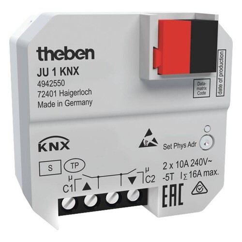 4942550 Theben KNX UP Jalousieaktor, 1 Kanal Produktbild Front View L