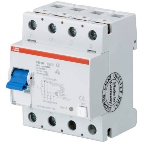 2CSF204923R1950 ABB F204B+125/0,03L FI Schutzschalter 4P,TypB+,125A,30mA,kurzz Produktbild Front View L