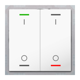 BE-TAL6302.B1 MDT Taster Light 63 2 fach, RGBW, Studioweiß glänzend, Schalt Produktbild front M