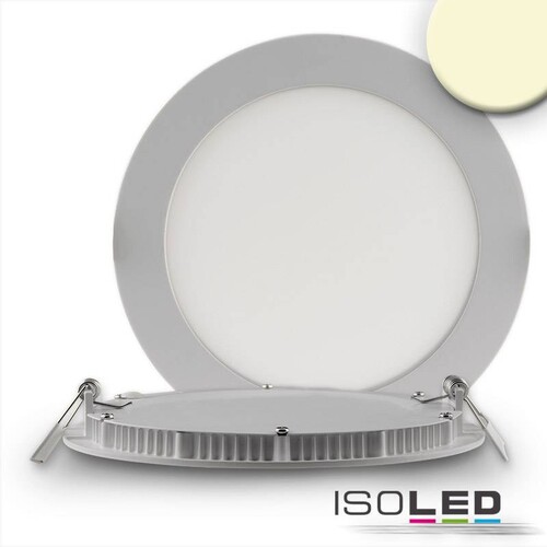 114908 Iosled LED DOWNLIGHT, 12W, RUND, ULTRA FLACH, SILBER, WARMWEISS,DIM Produktbild