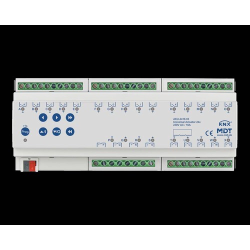 AKU-2416.03 MDT Universalaktor 24 fach, 12TE, REG, 16A, 230VAC, 100µF, 15EVG Produktbild Front View L