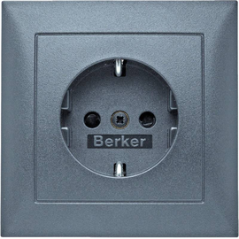 47229949 Berker BERKER S.1 SSD 1fach mit Rahmen anthrazit matt Produktbild