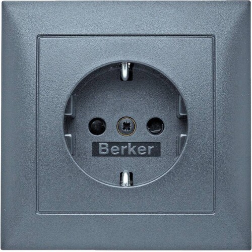 47229949 Berker BERKER S.1 SSD 1fach mit Rahmen anthrazit matt Produktbild Front View L