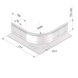 11956 Trayco CT110 BR PG H=110mm, pre galvanised Kabelrinne Eckanbaustück H=1 Produktbild