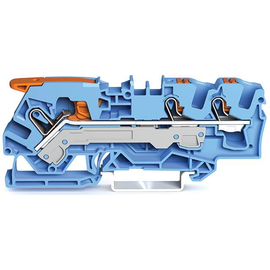 2106-5304 Wago 3 Leiter Durchgangsklemme mit Hebel und Drücker 6 mm² blau Produktbild