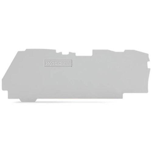 2106-1391 Wago Abschluss  und Zwischenplatte 1 mm dick grau Produktbild Front View L