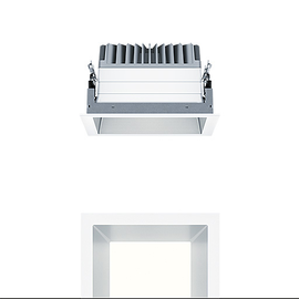 60816132 Zumtobel PANOS EVO Q190H 22W LED830 LDO SM WH LED Decken-Einbauleuch Produktbild front M