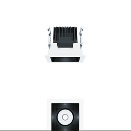 60816812 Zumtobel PANOS INF Q100L 15W LED930 LDO FL BK WH LED Decken-Einbaule Produktbild front M