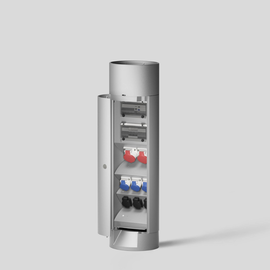 84095A Bega Pollerleuchtenrohr Silber Produktbild front M