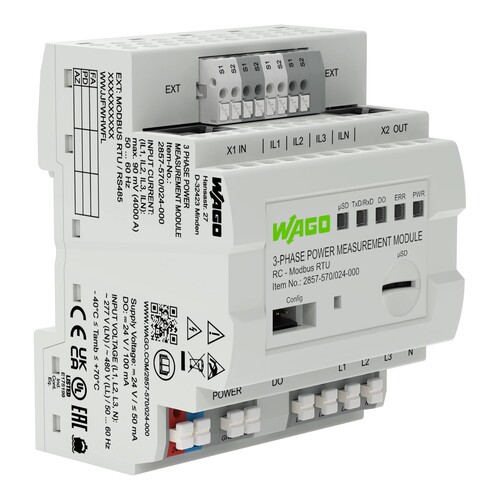 2857-570/024-001 Wago 3 Phasen Leistungsmessumformer 3x400/690 V/1 A M Produktbild