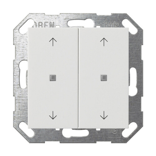 517427 Gira KNX Taster Wippe 2f Pfeile System 55 Reinweiß m Produktbild Front View L