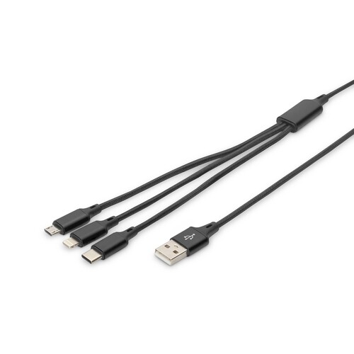 AK-300160-010-S Assmann 3 in 1 Ladekabel USB A,Lightn.,Micro USB,USB C Produktbild