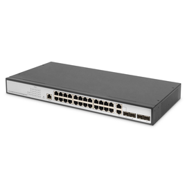 DN-80221-3 Digitus 19 Switch, 24xGBIT 4xSFP Man. 2xRJ45/SFP+2xSFP Uplink Ports Produktbild