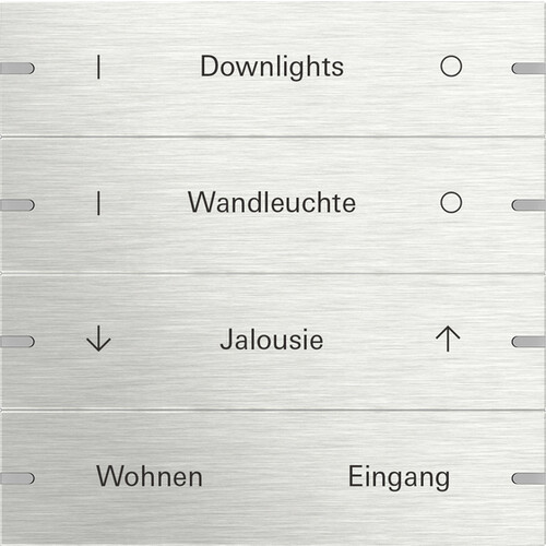 5034219 Gira Wippenset 4f indiv. Tastsens.4 TS4 Edelstahl Produktbild Front View L