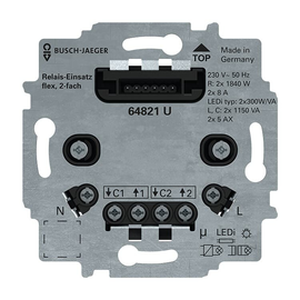 64821 U Busch-Jaeger Relais-Einsatz flex 2 fach Produktbild front M