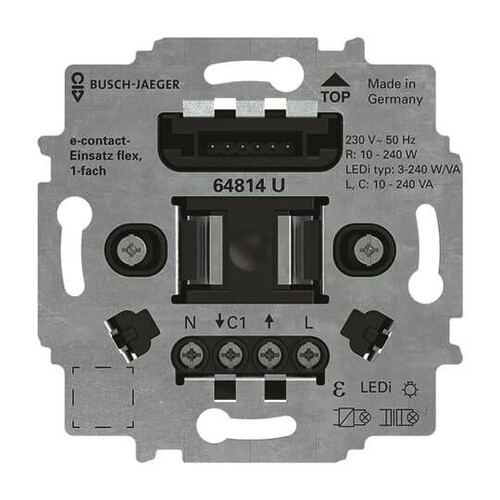 64814 U Busch-Jaeger e-contact Einsatz flex 1 fach Produktbild Front View L