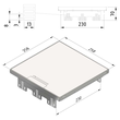 16631 Trayco FS HC15 PL SQ 260 SS304 Klappdeckel quadratisch flach B=258mm, Produktbild