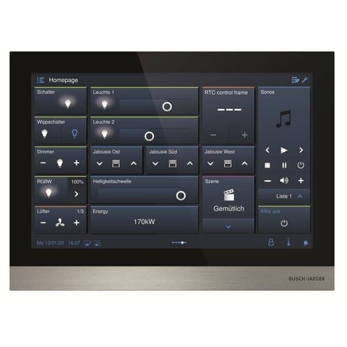 2TMA130050B0058 Busch-Jaeger IP touch 10, LAN / WLAN sw H82374-B-03 Produktbild Front View L