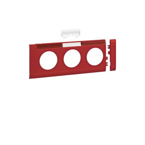 GB080313020 Tehalit Blende 3 fach STD OT 80mm beschr rot Produktbild Front View L