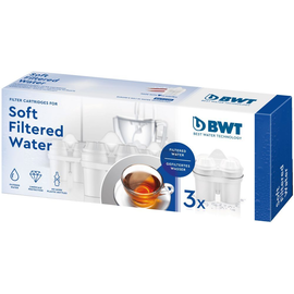 814883 BWT Soft Wasserfilter 3 Stück filtert Kalk, Chlor, Blei und Kupfer Produktbild