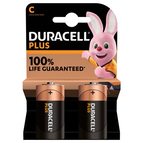 5000394141827 Duracell Plus (2 Stk.-Bl.) C(MN1400/LR14) K2 Baby Batterie Produktbild Front View L