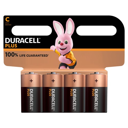 5000394141865 Duracell Plus (4 Stk.-Bl.) C(MN1400/LR14) K4 Produktbild Front View L