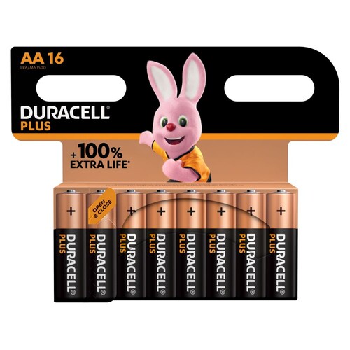 5000394141025 Duracell Plus (16 Stk.Bl.) AA(MN1500/LR6) CP16 Produktbild Front View L