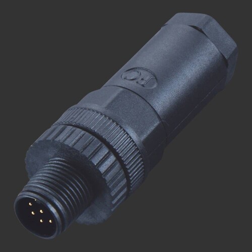 93602 Dot-Spot ST M12 5P 5 poliger M12 Stecker mit Schraubanschlüssen Produktbild Front View L