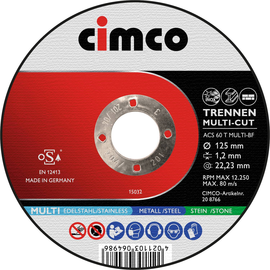 208766 Cimco Trennscheibe Multicut 125x1,2x22,23mm Produktbild