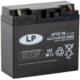 510329 Landport LP12-18 VDS Bleiakku AGM 12V/18Ah/C20 Nut&Bolt M5,5 181,5x77x167 Produktbild front M