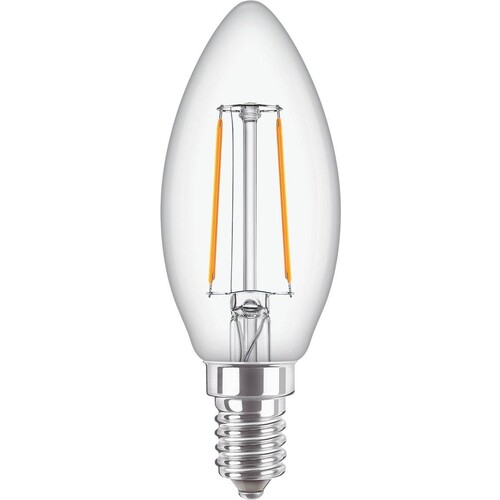 37757800 Philips CorePro LEDcandle 2-25W E14 827 B35 klar Glas IP44 Produktbild