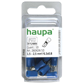 260424/10 Haupa Flachstecker blau isoliert 1,5 2,5/6,3x0,8 PVC Produktbild