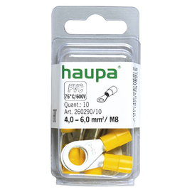 260290/10 Haupa Ringkabelschuh gelb isoliert 4,0 6,0 M8 PVC Produktbild