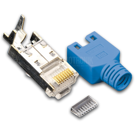 MOD TM11 BL 50 Hirose RJ45 KAT5e TM11 Stecker inkl. Knickschutztülle, blau, 5 Produktbild front M