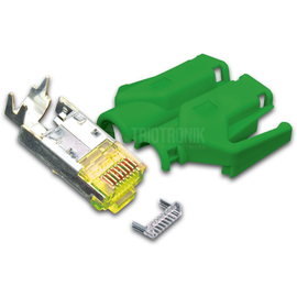 MOD TM31 GN 50 Hirose RJ45 KAT6A TM31 Stecker inkl. Knickschutztülle, grün, 5 Produktbild front M