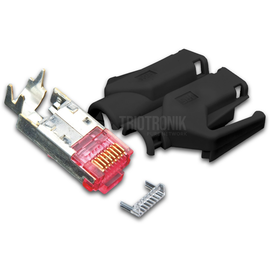 MOD TM21 SW 50 Hirose RJ45 KAT6 TM21 Stecker inkl. Knickschutztülle, schwarz Produktbild front M