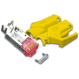 MOD TM21 GE 50 Hirose RJ45 KAT6 TM21 Stecker inkl. Knickschutztülle, gelb, 5 Produktbild front M