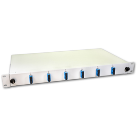 SPBOX 12E09 OS2 DSC Lightwin LWL Spleissbox, 12 Fasern, 6x DSC Singlemod Produktbild front M