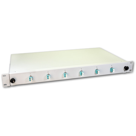 SPBOX 12G50 OM3 DLC Lightwin LWL Spleissbox, 12 Fasern, 6x DLC Multimode Produktbild front M