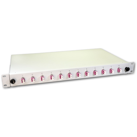 SPBOX 24G50 OM4 DLC Lightwin LWL Spleissbox, 24 Fasern, 12x DLC Multimod Produktbild front M