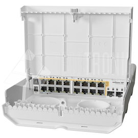 CRS318-16P-2S+OUT Mikrotik netPower 16P 18 Port Outdoor Switch, 16x Gb PoE Port Produktbild front M