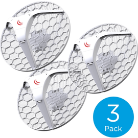RBLHG5KIT Mikrotik LHG 5 Light Head Grid Dual Chain 5Ghz 802.11an 24.5dBi, 3-Pack Produktbild front M