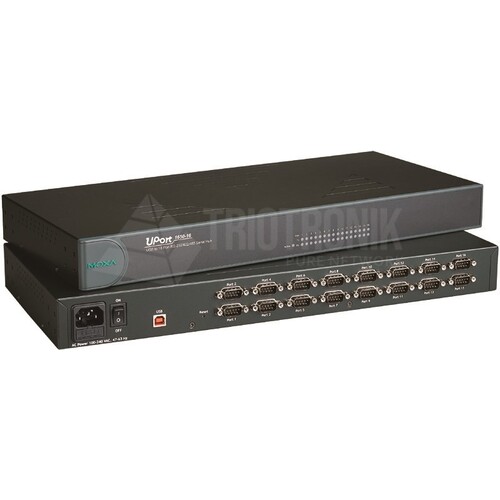 UPORT 1610-16 Moxa 16 Port USB to Serial Hub, EU Plug, RS-232 Produktbild Front View L