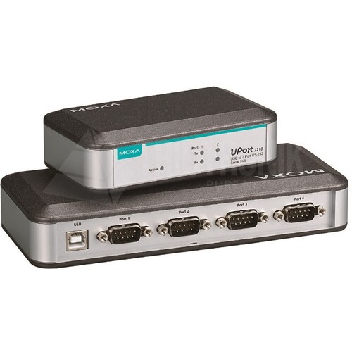 UPORT 2210 Moxa 2 port USB to Serial Converter, RS-232 Produktbild Front View L