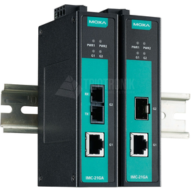 IMC-21GA-T Moxa Industrial Gigabit Ethernet to Fiber Media Converters Produktbild front M